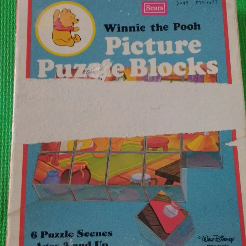 Sears Winnie the Pooh picture puzzle Cubes Vintage